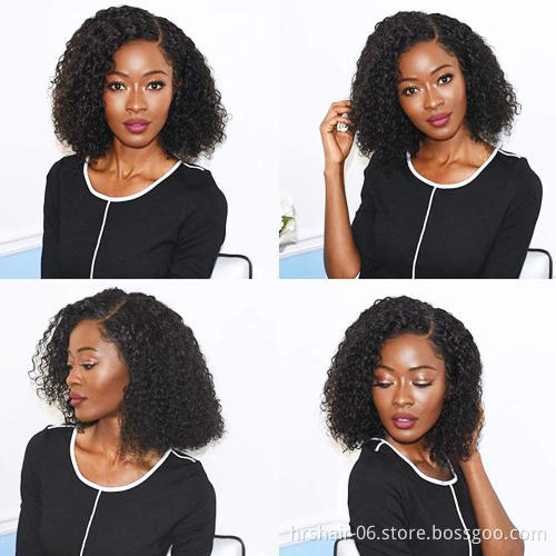 Grade 9a raw kinky curly lace front wig brazilian Virgin human hair cuticle aligned hair extensions.